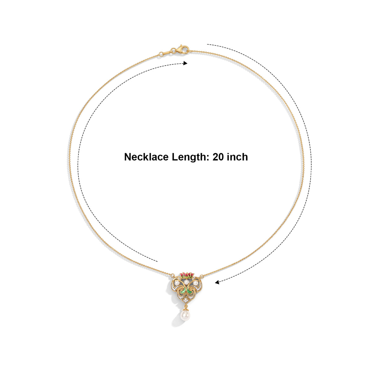 GP - Fresh Water Pearl, White Zircon &amp; Blue Sapphire Necklace (Size - 20) in Yellow Gold Plated Sterling Silver 3.10 Ct. 8784969 7