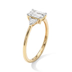 Luxuriant - 9K Yellow Gold SGL Certified Lab Grown Diamond (VS/E-F) Trilogy Ring 1.50 Ct._8785109_3