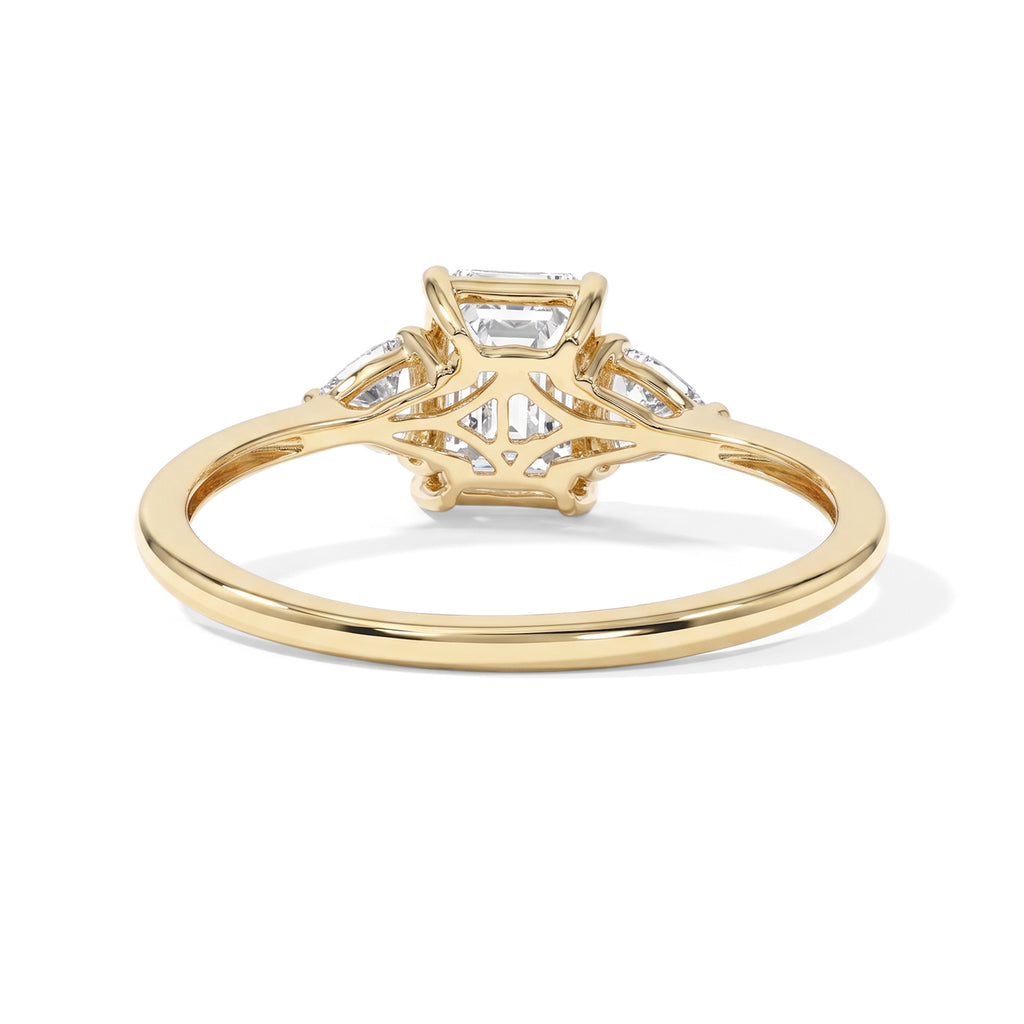 Luxuriant - 9K Yellow Gold SGL Certified Lab Grown Diamond (VS/E-F) Trilogy Ring 1.50 Ct._8785109_4