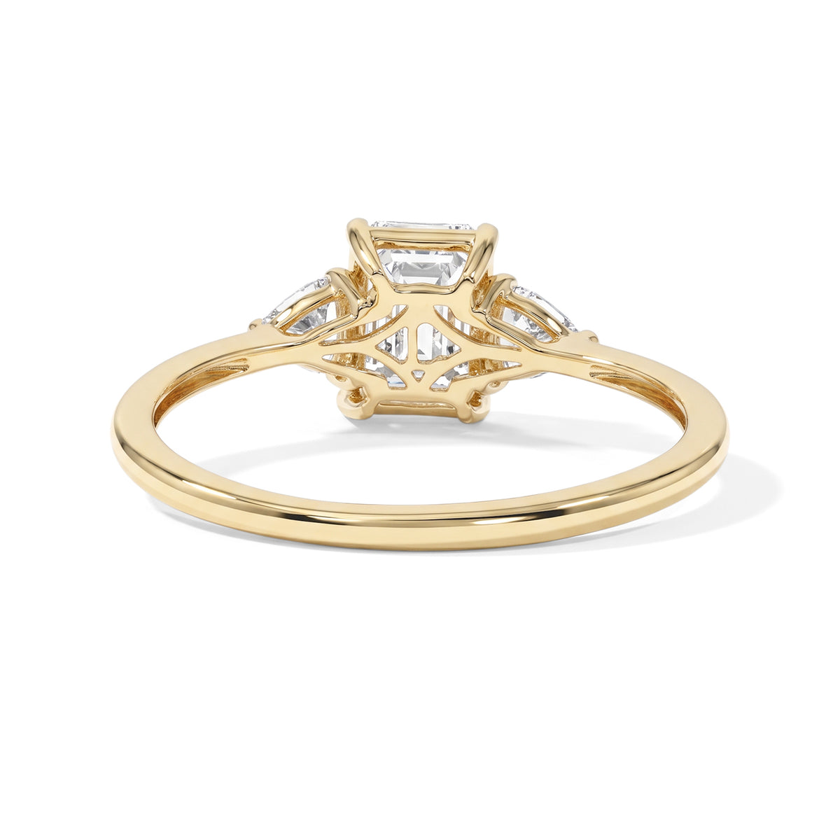 Luxuriant - 9K Yellow Gold SGL Certified Lab Grown Diamond (VS-E-F) Trilogy Ring 1.50 Ct. 8785109 4