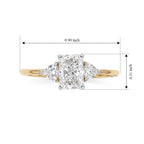 Luxuriant - 9K Yellow Gold SGL Certified Lab Grown Diamond (VS/E-F) Trilogy Ring 1.50 Ct._8785109_5