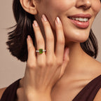 Luxuriant - Natural Chrome Diopside & Lab Grown Diamond (SI/G-H) Ring in 18K Vermeil Yellow Gold Plated Sterling Silver 1.75 Ct._8785113_2