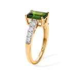 Luxuriant - Natural Chrome Diopside & Lab Grown Diamond (SI/G-H) Ring in 18K Vermeil Yellow Gold Plated Sterling Silver 1.75 Ct._8785113_3