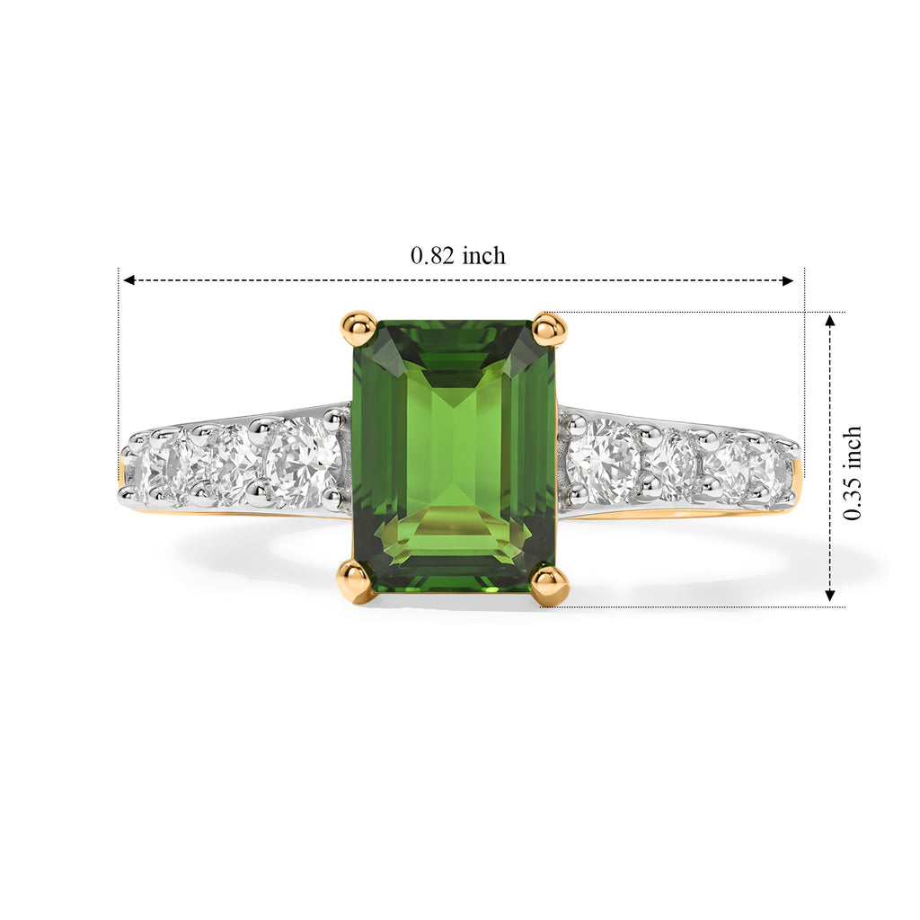 Luxuriant - Natural Chrome Diopside & Lab Grown Diamond (SI/G-H) Ring in 18K Vermeil Yellow Gold Plated Sterling Silver 1.75 Ct._8785113_5