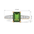 Luxuriant - Natural Chrome Diopside & Lab Grown Diamond (SI/G-H) Ring in 18K Vermeil Yellow Gold Plated Sterling Silver 1.75 Ct._8785113_5