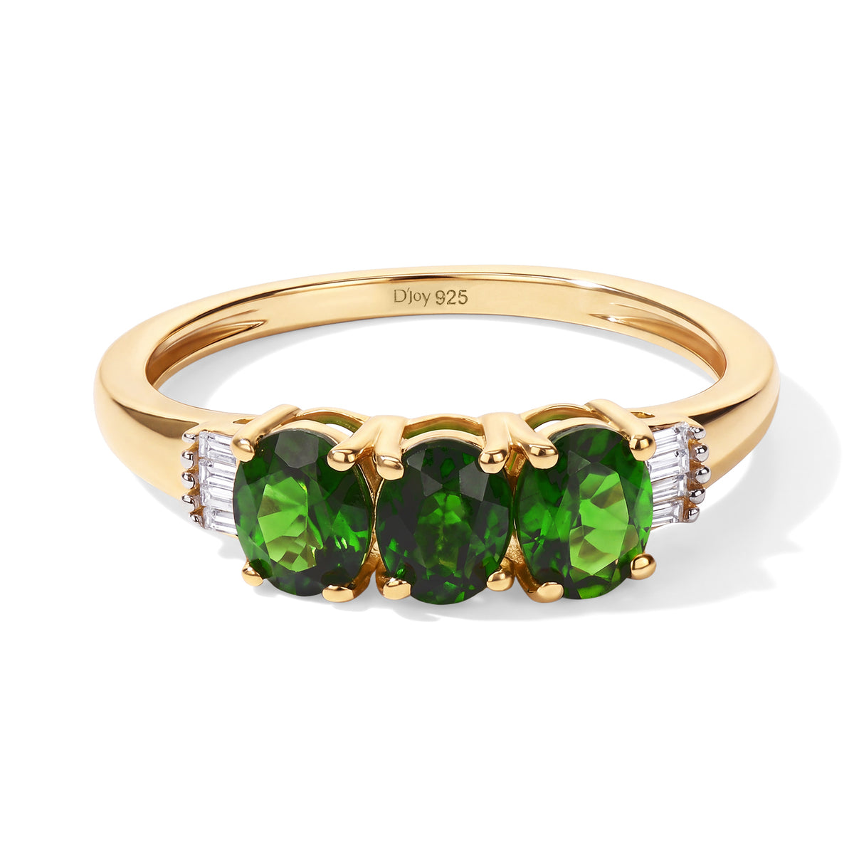 D'joy Natural Chrome Diopside, White Diamond Ring Sterling Silver 1.244 Ct. 8785144 0