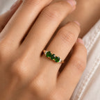 D'Joy - Natural Chrome Diopside & Natural White Diamond Ring in Yellow Gold Plated Sterling Silver 1.25 Ct._8785144_1