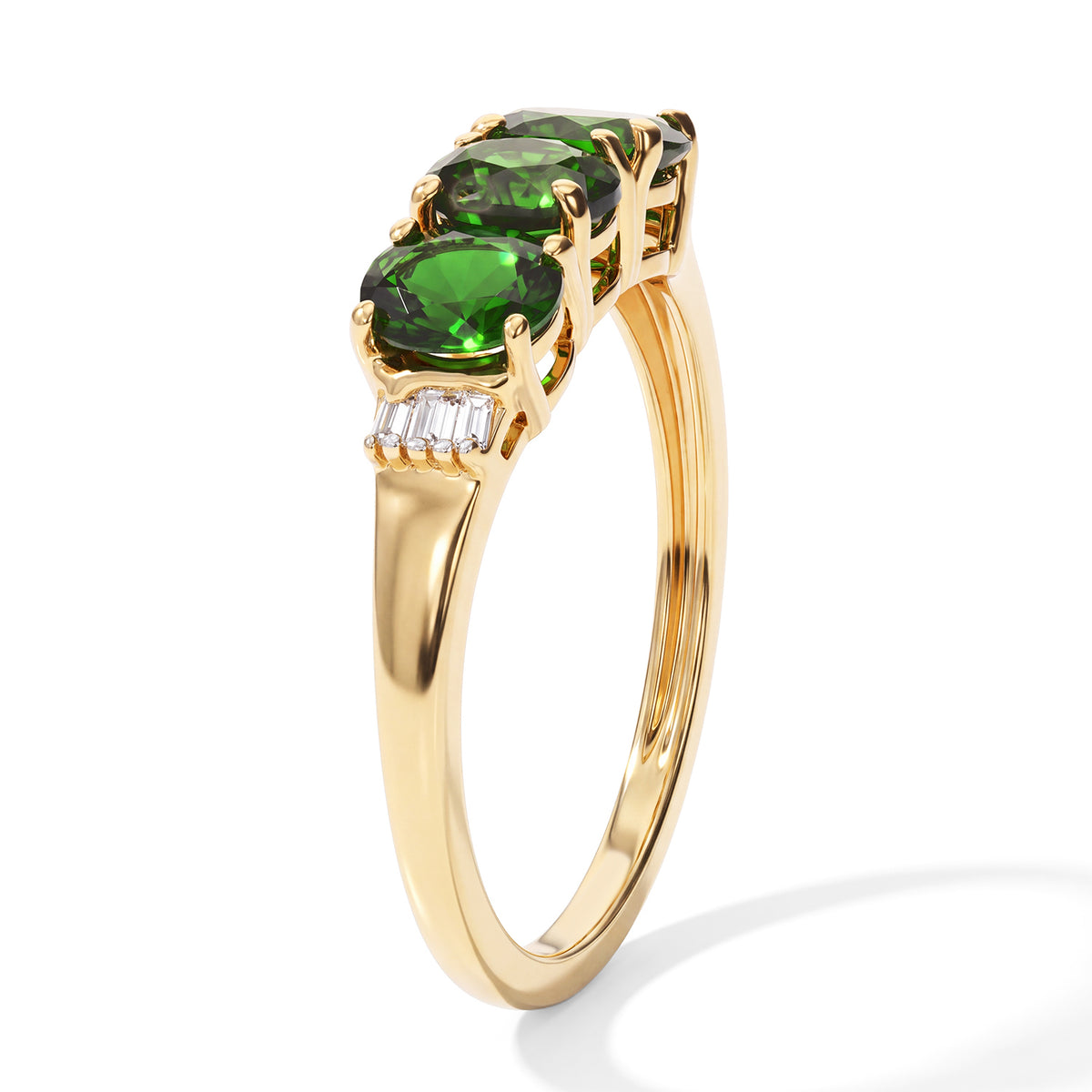 D'joy Natural Chrome Diopside, White Diamond Ring Sterling Silver 1.244 Ct. 8785144 3