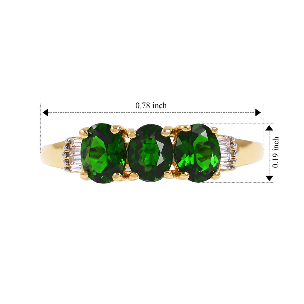 D'Joy - Natural Chrome Diopside & Natural White Diamond Ring in Yellow Gold Plated Sterling Silver 1.25 Ct._8785144_5
