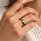 D'Joy - Natural Chrome Diopside & White Zircon Ring in Yellow Gold Plated Sterling Silver 1.40 Ct._8785153_1