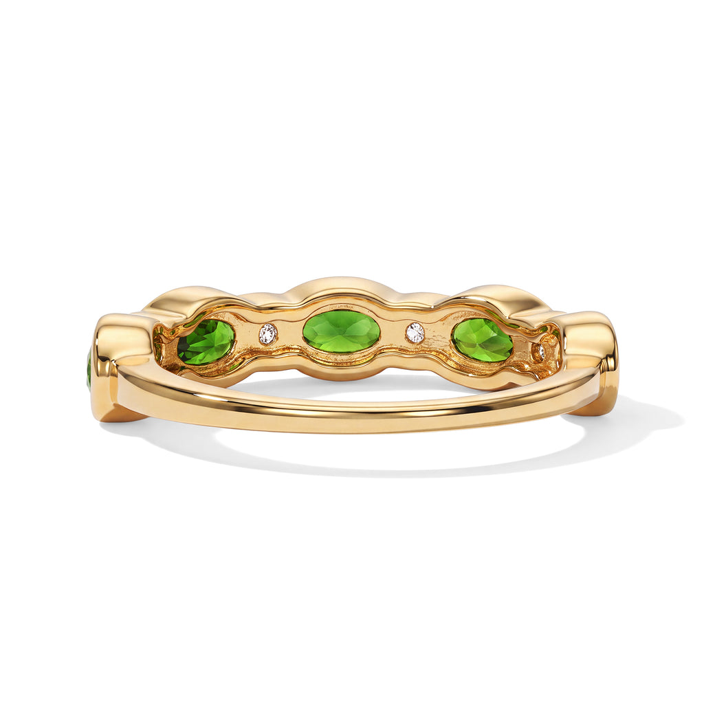 D'Joy - Natural Chrome Diopside & White Zircon Ring in Yellow Gold Plated Sterling Silver 1.40 Ct._8785153_4