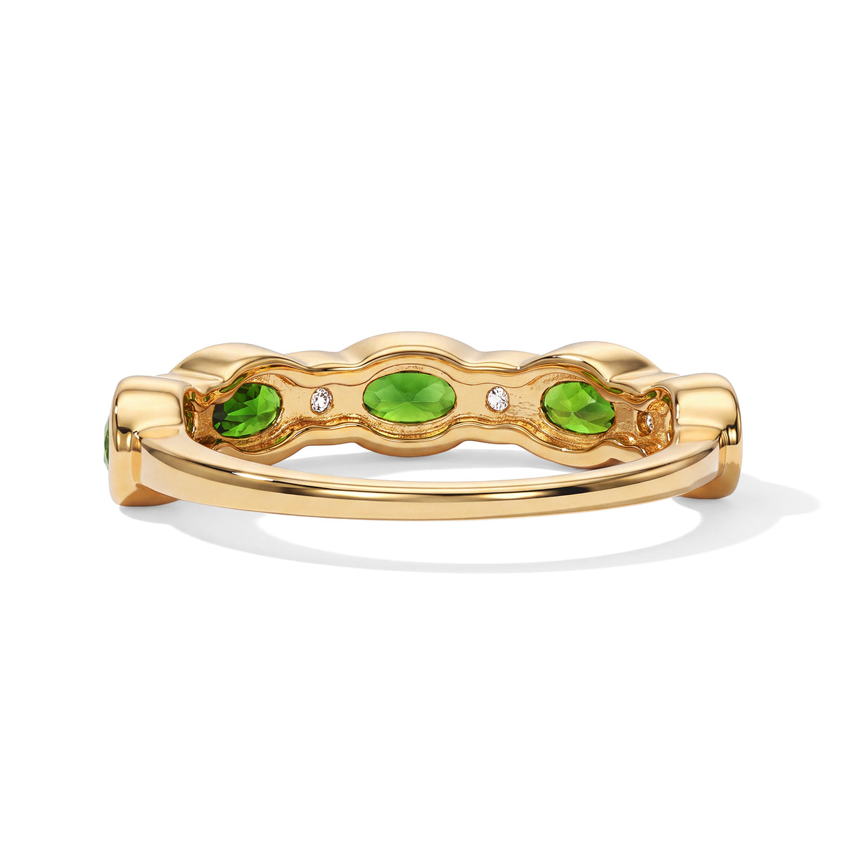 D'Joy - Natural Chrome Diopside &amp; White Zircon Ring in Yellow Gold Plated Sterling Silver 1.40 Ct. 8785153 4