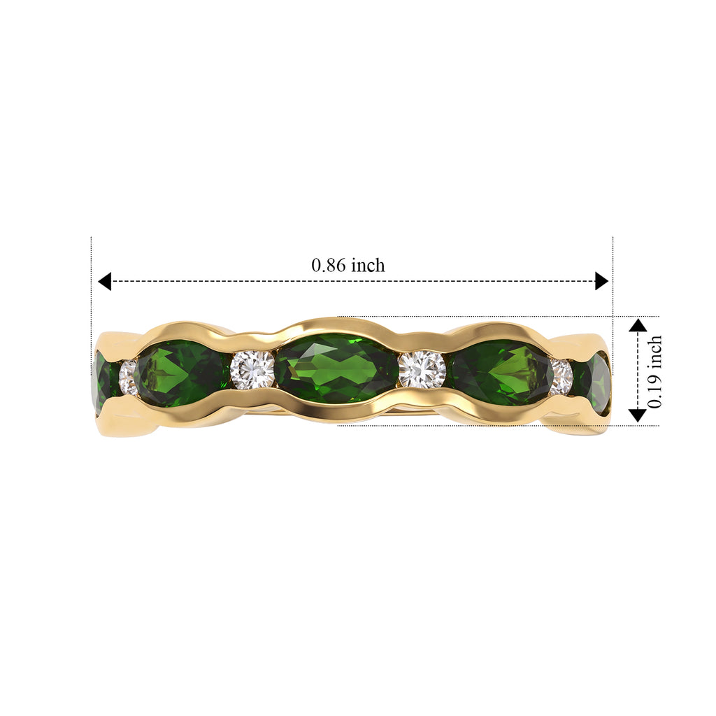 D'Joy - Natural Chrome Diopside & White Zircon Ring in Yellow Gold Plated Sterling Silver 1.40 Ct._8785153_5