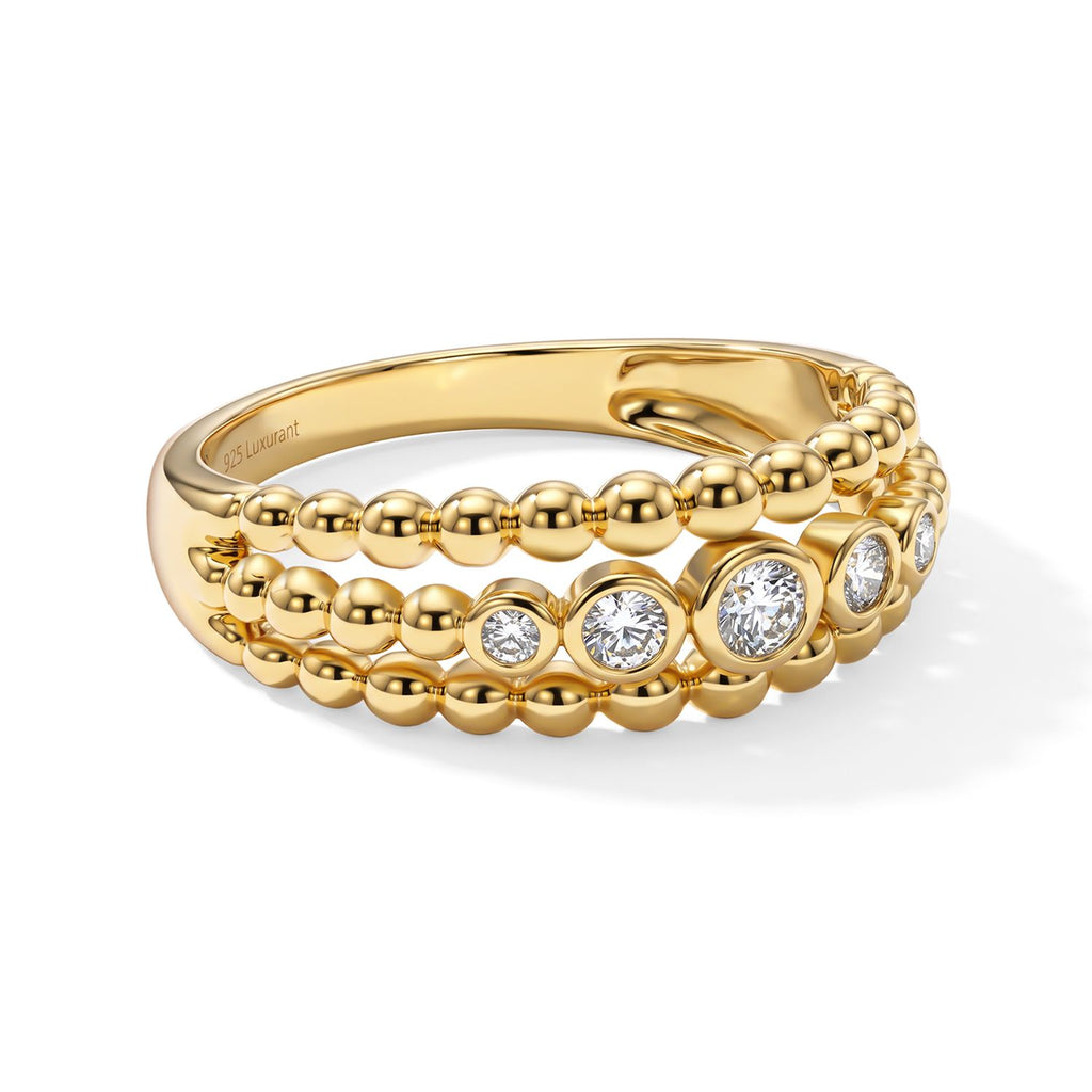 Luxuriant - Lab Grown Diamond (SI/G-H) Ring in 18K Vermeil Yellow Gold Plated Sterling Silver 0.25 Ct._8785420