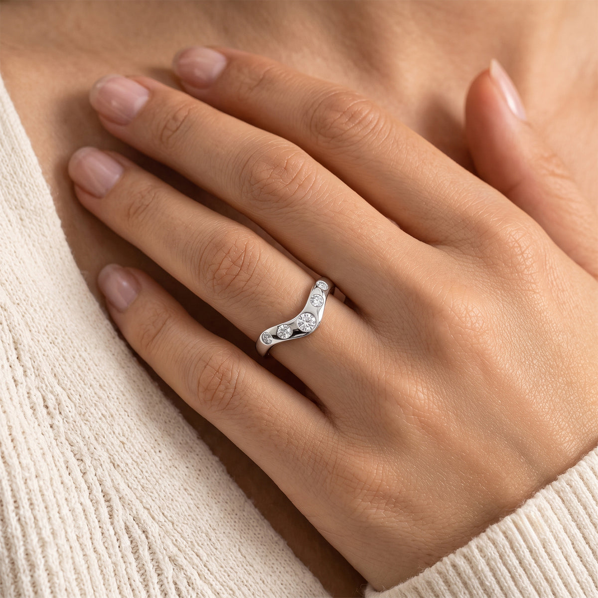 Luxuriant Lab Grown Diamond Ring in Rhodium OverlaySterling Silver  0.250  Ct. 8785444 1