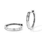 D'Joy - Natural White Diamond Full Hoop Earring in Platinum Overlay Sterling Silver 0.25 Ct._8785495