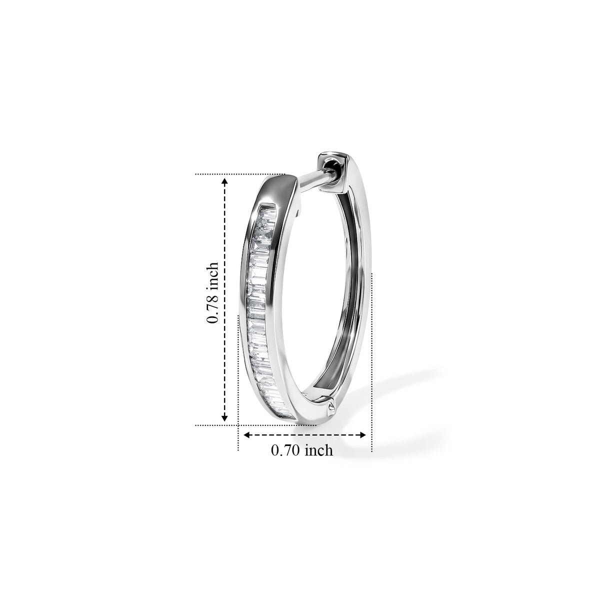 D'Joy - Natural White Diamond Full Hoop Earring in Platinum Overlay Sterling Silver 0.25 Ct. 8785495 4