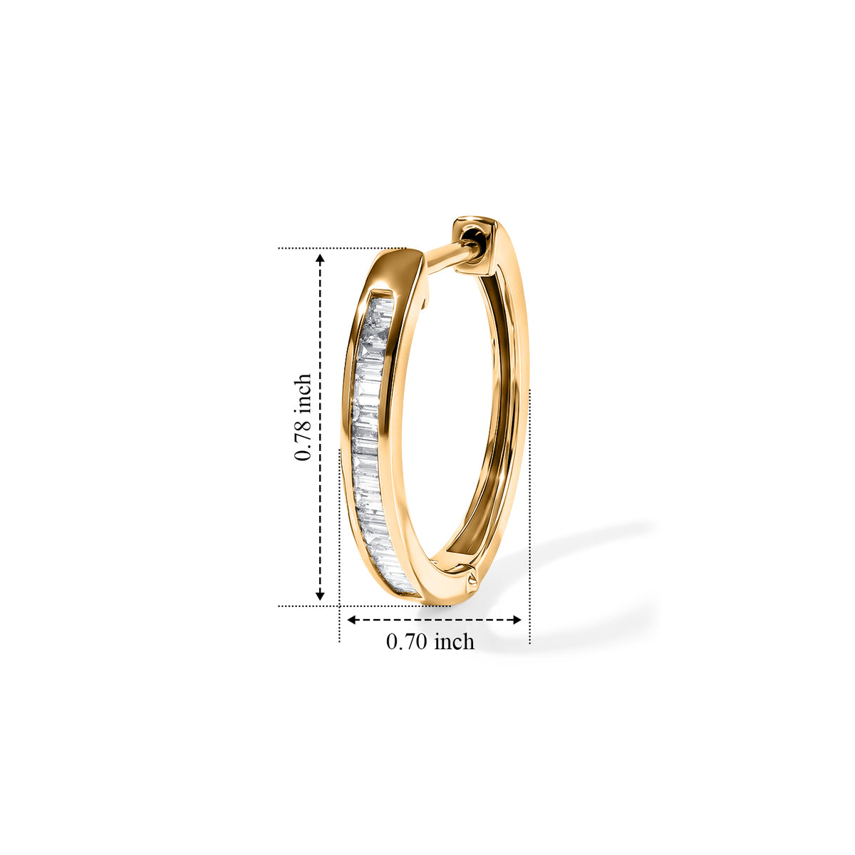 D'Joy - Natural White Diamond Full Hoop Earring in Yellow Gold Plated Sterling Silver 0.25 Ct. 8785496 4