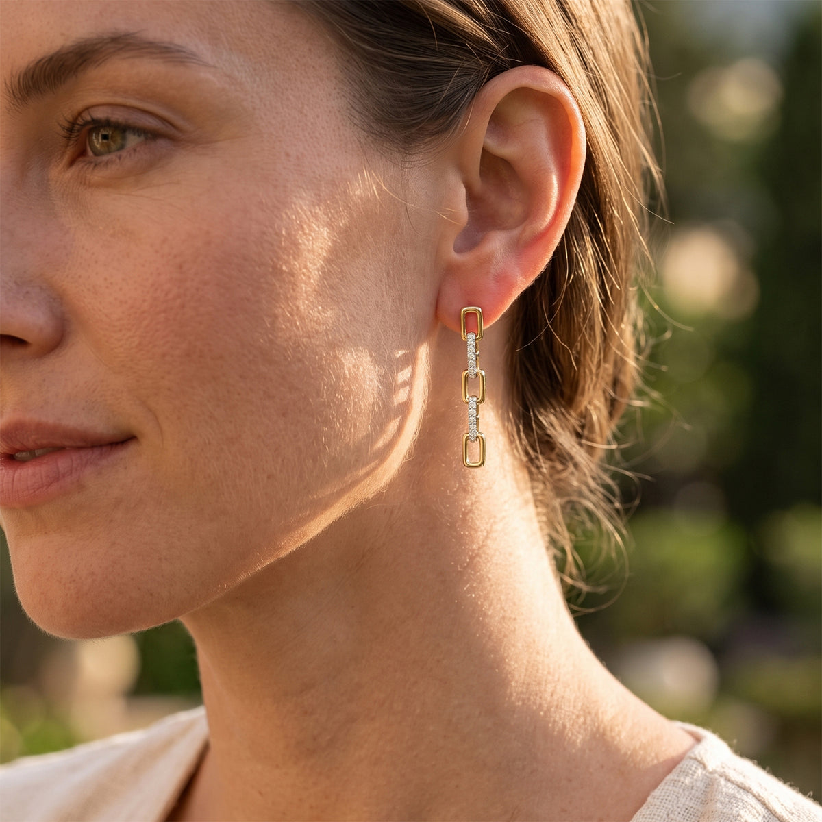 Luxuriant - Lab Grown Diamond (SI-G-H) Dangling Earring with Push Back in 18K Vermeil Yellow Gold Plated Sterling Silver 0.25 Ct. 8785505 2