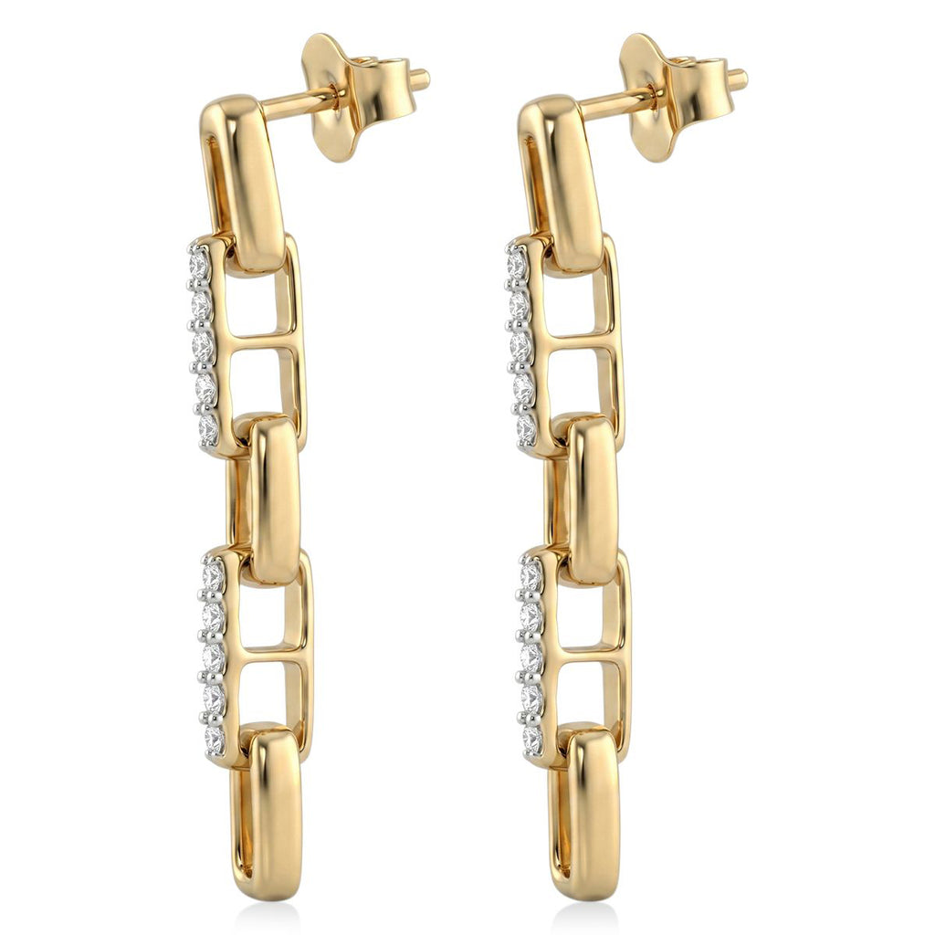 Luxuriant - Lab Grown Diamond (SI/G-H) Dangling Earring with Push Back in 18K Vermeil Yellow Gold Plated Sterling Silver 0.25 Ct._8785505_3