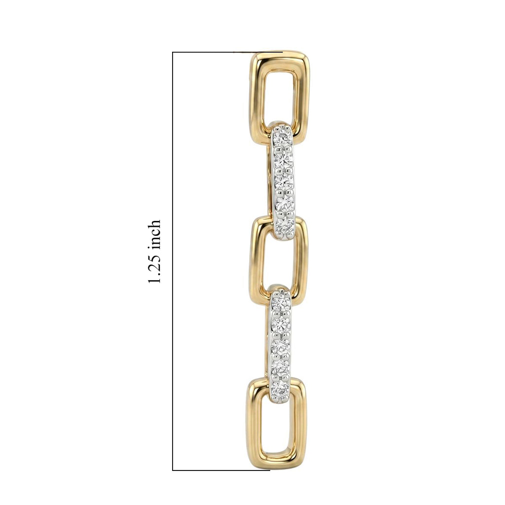Luxuriant - Lab Grown Diamond (SI/G-H) Dangling Earring with Push Back in 18K Vermeil Yellow Gold Plated Sterling Silver 0.25 Ct._8785505_4