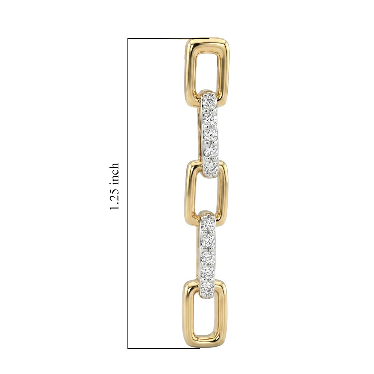 Luxuriant - Lab Grown Diamond (SI-G-H) Dangling Earring with Push Back in 18K Vermeil Yellow Gold Plated Sterling Silver 0.25 Ct. 8785505 4