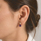 D'Joy - AAA Zambian Amethyst & White Zircon Drop Earring with Push Post in Yellow Gold Plated Sterling Silver 2.42 Ct._8786198_1