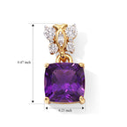 D'Joy - AAA Zambian Amethyst & White Zircon Drop Earring with Push Post in Yellow Gold Plated Sterling Silver 2.42 Ct._8786198_4