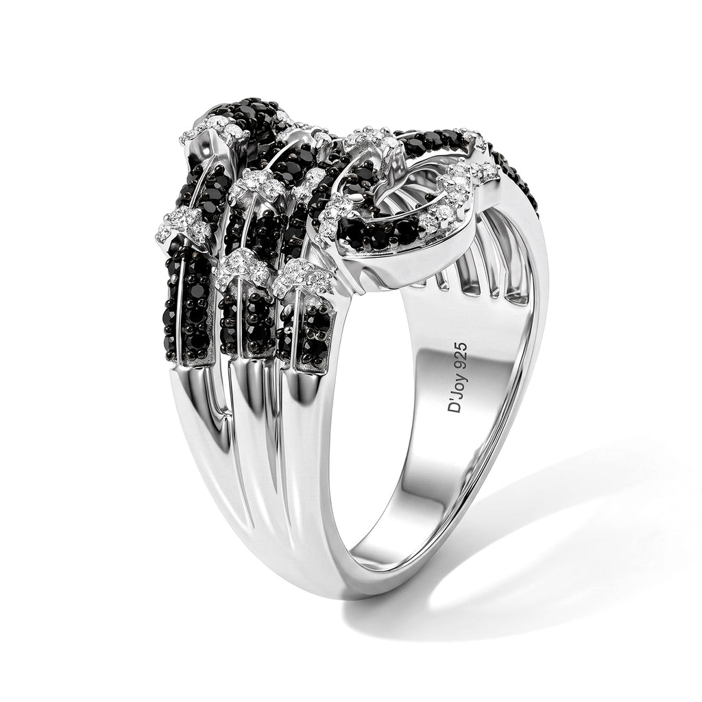 D'joy White Diamond, Green Diamond Living Creature Ring in Rhodium OverlaySterling Silver, Silver Wt.7 Gms  0.967  Ct._8786955_3