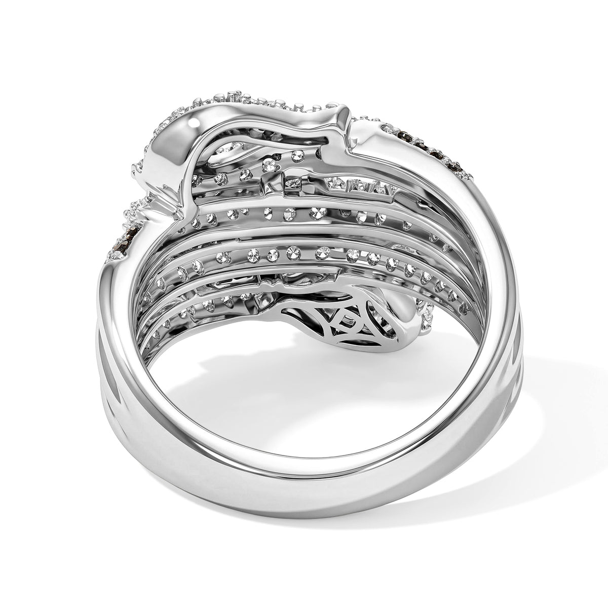 D'Joy - Natural White Diamond &amp; Green Diamond Living Creature Ring in Rhodium Overlay Sterling Silver 1.00 Ct. 8786955 4