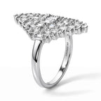 Luxuriant Lab Grown Diamond Cluster Ring in Rhodium OverlaySterling Silver  1.005  Ct._8787359_3