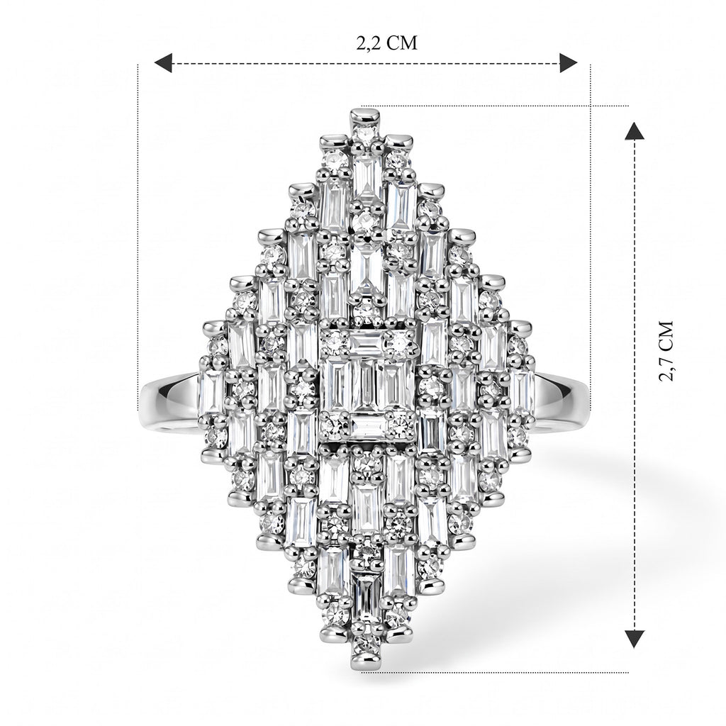 Luxuriant Lab Grown Diamond Cluster Ring in Rhodium OverlaySterling Silver  1.005  Ct._8787359_5