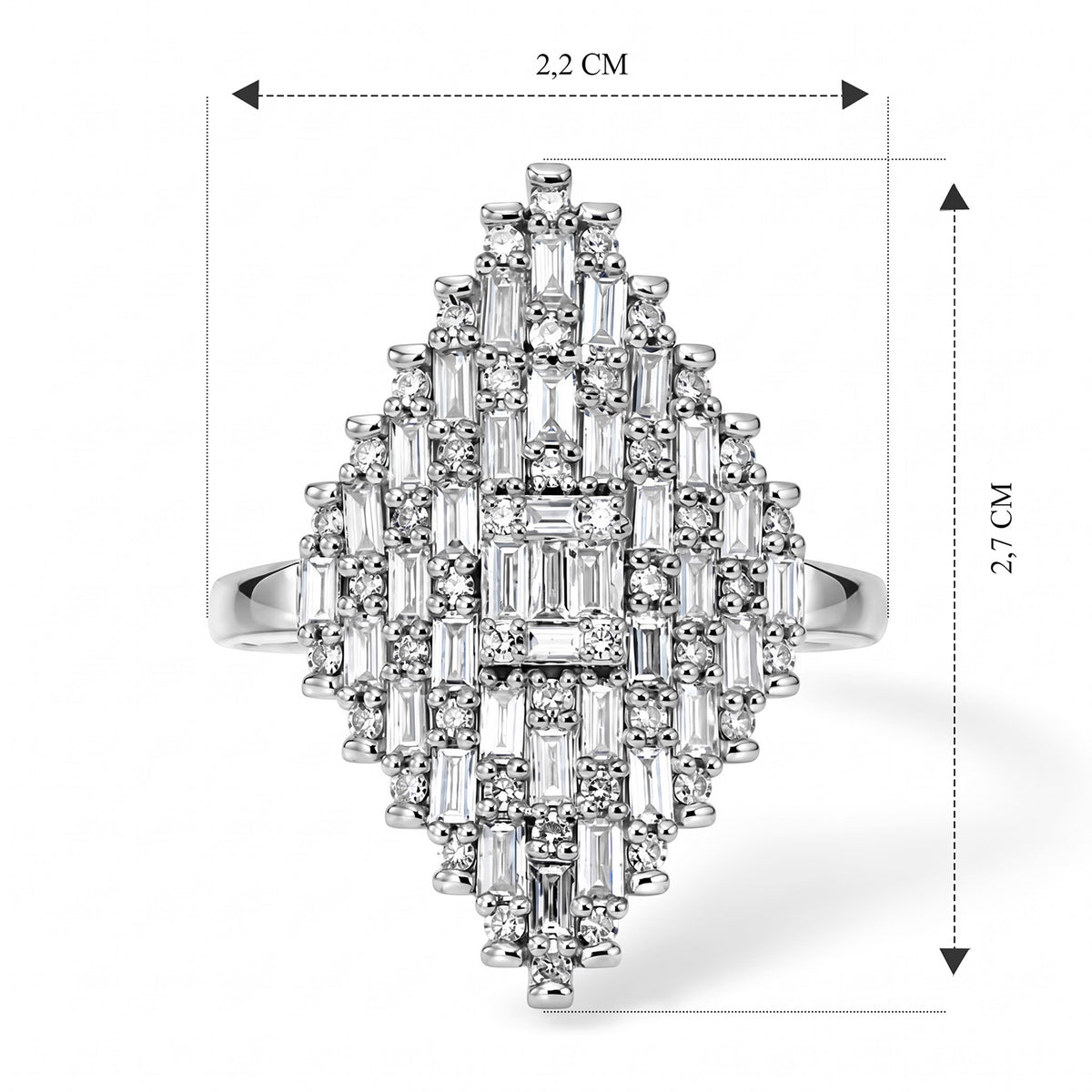 Luxuriant - Lab Grown Diamond Cluster Ring in Rhodium Overlay Sterling Silver 1.00 Ct. 8787359 5