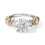 D'Joy - Moissanite Ring in Yellow Gold Plated & Rhodium Overlay Sterling Silver 2.55 Ct._8787612
