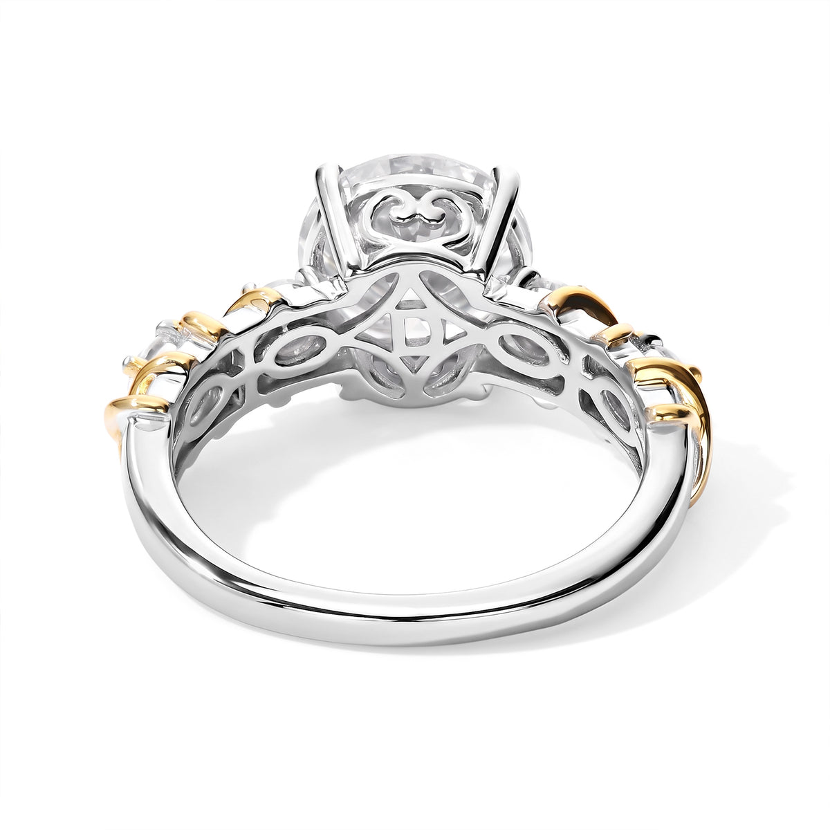 D'Joy - Moissanite Ring in Yellow Gold Plated &amp; Rhodium Overlay Sterling Silver 2.55 Ct. 8787612 4