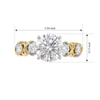 D'Joy - Moissanite Ring in Yellow Gold Plated & Rhodium Overlay Sterling Silver 2.55 Ct._8787612_5