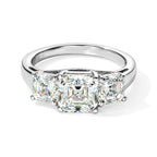 D'Joy - Moissanite Trilogy Ring in Platinum Overlay Sterling Silver  3.27 Ct._8787625