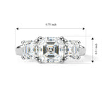 D'Joy - Moissanite Trilogy Ring in Platinum Overlay Sterling Silver  3.27 Ct._8787625_5