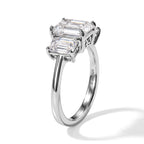 D'Joy - Moissanite Trilogy Ring in Platinum Overlay Sterling Silver  2.80 Ct._8787649_3