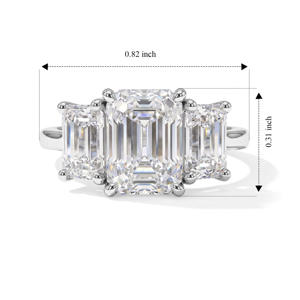 D'Joy - Moissanite Trilogy Ring in Platinum Overlay Sterling Silver  2.80 Ct._8787649_5