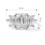 D'Joy - Moissanite Trilogy Ring in Platinum Overlay Sterling Silver  2.80 Ct._8787649_5