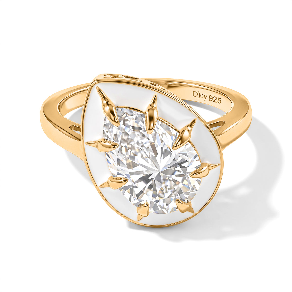 D'Joy - Moissanite Solitaire Ring in Yellow Gold Plated Sterling Silver 2.78 Ct. 8787663 0