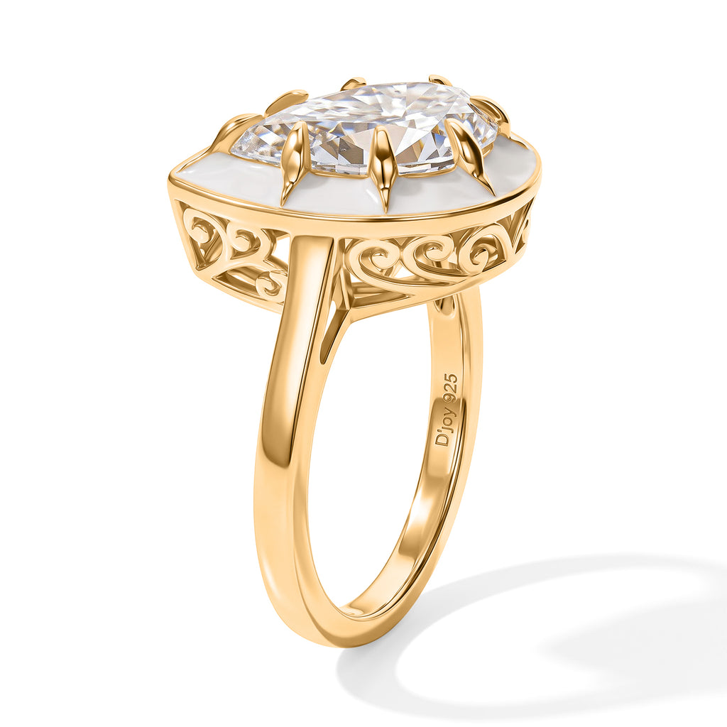 D'Joy - Moissanite Solitaire Ring in Yellow Gold Plated Sterling Silver 2.78 Ct._8787663_3