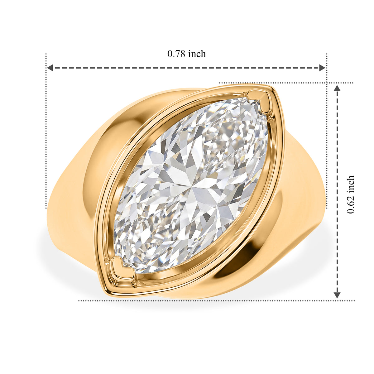 D'Joy - Moissanite Solitaire Ring in Yellow Gold Plated Sterling Silver 4.00 Ct. 8787687 5
