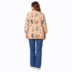 Chilli Charm All Over Colourful Cat Print Jumper (One Size) - Beige_8787697_1
