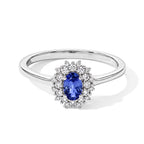 D'joy Tanzanite, White Zircon Main Stone With Side Stone Ring in Platinum OverlaySterling Silver  0.871  Ct._8788155
