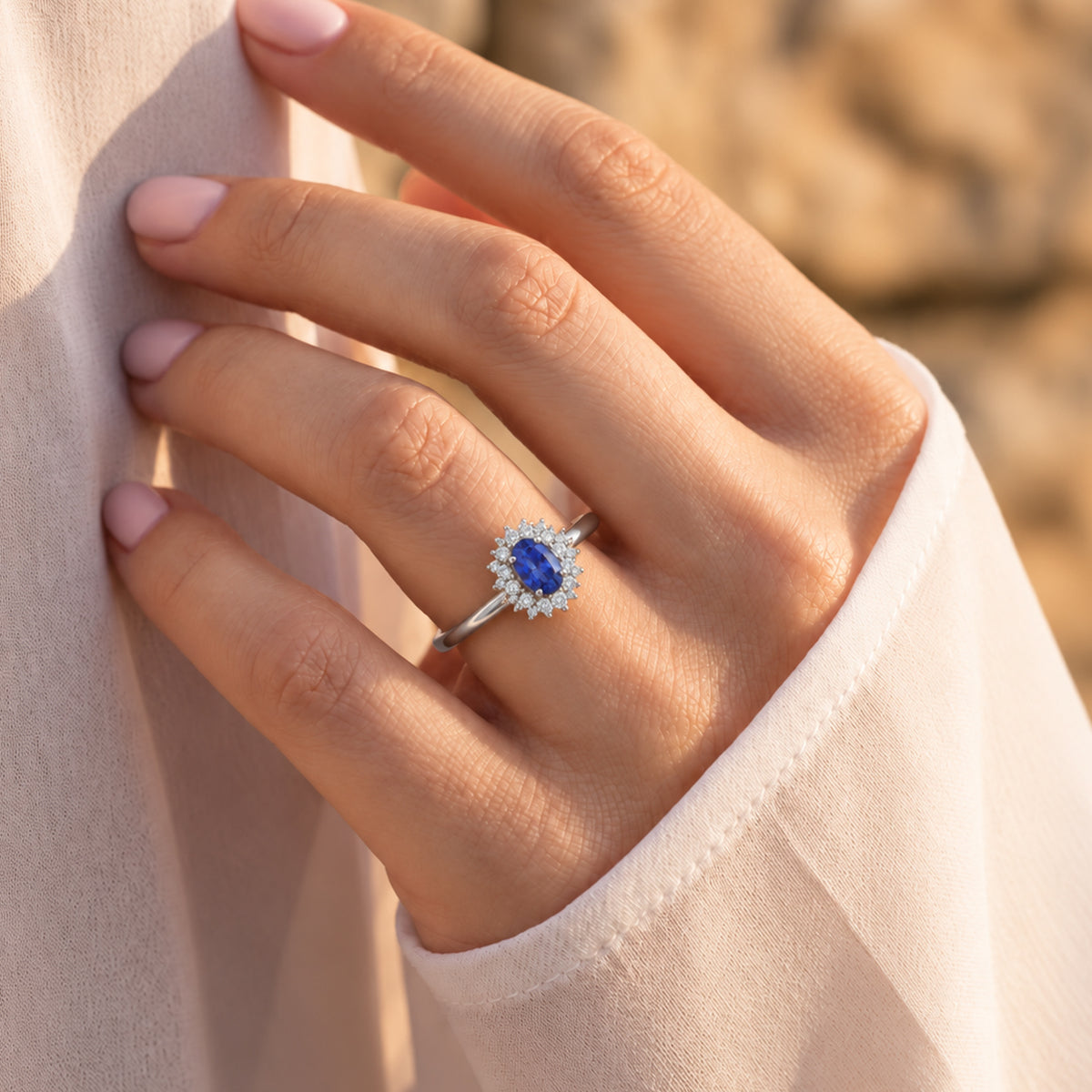 D'joy Tanzanite, White Zircon Main Stone With Side Stone Ring in Platinum OverlaySterling Silver  0.871  Ct. 8788163 1