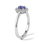 D'joy Tanzanite, White Zircon Main Stone With Side Stone Ring in Platinum OverlaySterling Silver  0.871  Ct._8788163_3