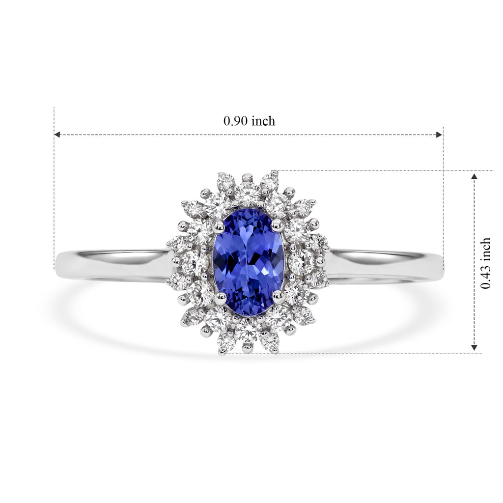 D'joy Tanzanite, White Zircon Main Stone With Side Stone Ring in Platinum OverlaySterling Silver  0.871  Ct._8788163_5