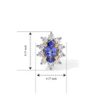D'Joy - Tanzanite & White Zircon Halo Earring with Push Post in Yellow Gold Plated Sterling Silver_8788214_6